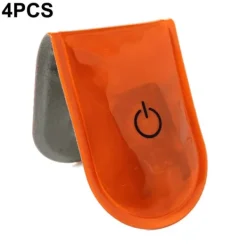 4st LED Ljus Magnetiska Clips Säkerhet Löpning Natt Camping Aktiviteter - Orange Säkerhetslampor