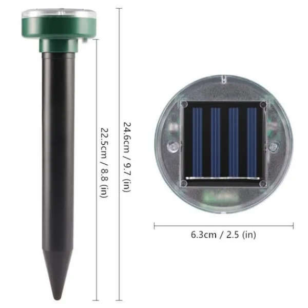 Clearance 4st rund 400-1000Hz soldriven ultraljudsskydd mot skadedjur, trädgård råttavvisande, IP65 vattentät, enkel och säker att använda Skadedjursfällor