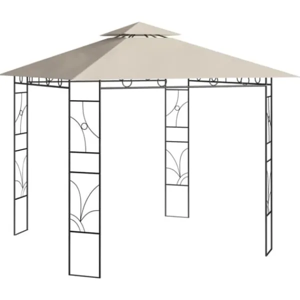 Clearance Stabil paviljong 3x3 m - Skydd för utomhusaktiviteter | Färg: Gräddvit | Storlek: 3x3x2,7 m Tält & Lusthus