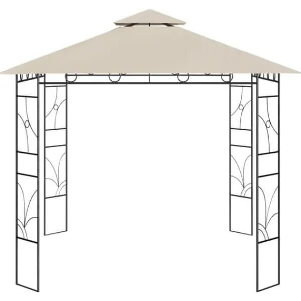 Clearance Stabil paviljong 3x3 m - Skydd för utomhusaktiviteter | Färg: Gräddvit | Storlek: 3x3x2,7 m Tält & Lusthus
