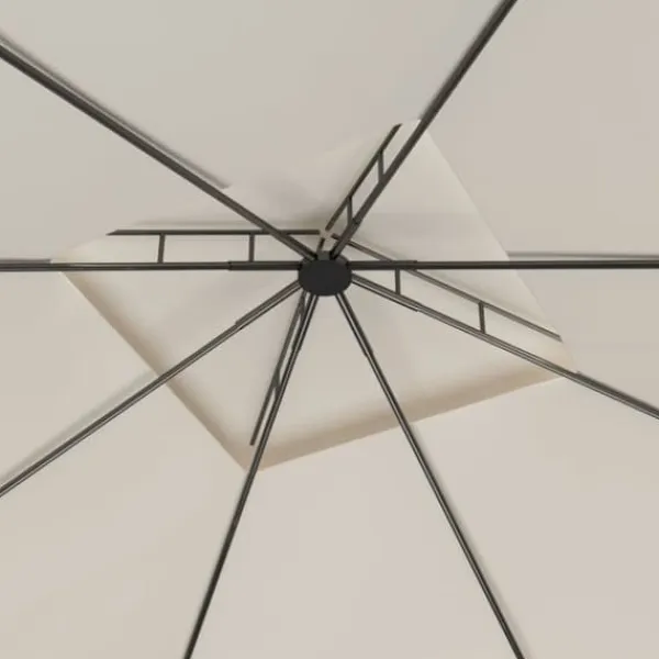 Clearance Stabil paviljong 3x3 m - Skydd för utomhusaktiviteter | Färg: Gräddvit | Storlek: 3x3x2,7 m Tält & Lusthus