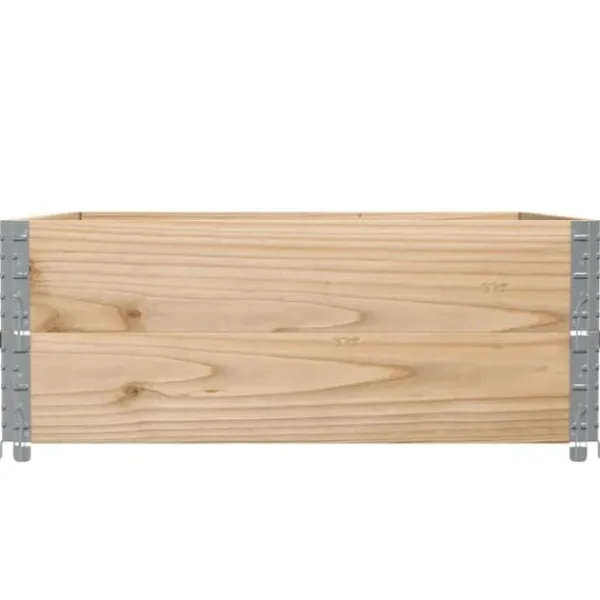New Staplingsbar odlingslåda i massivt trä | Storlek: 100x100 cm | Färg: Furu Planteringsbänkar