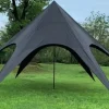 Star Tent 10m Diameter, 3.8m Height, Black Polyester, Waterproof, Tear-resistant, Durable, Weatherproof - Ideal for Events