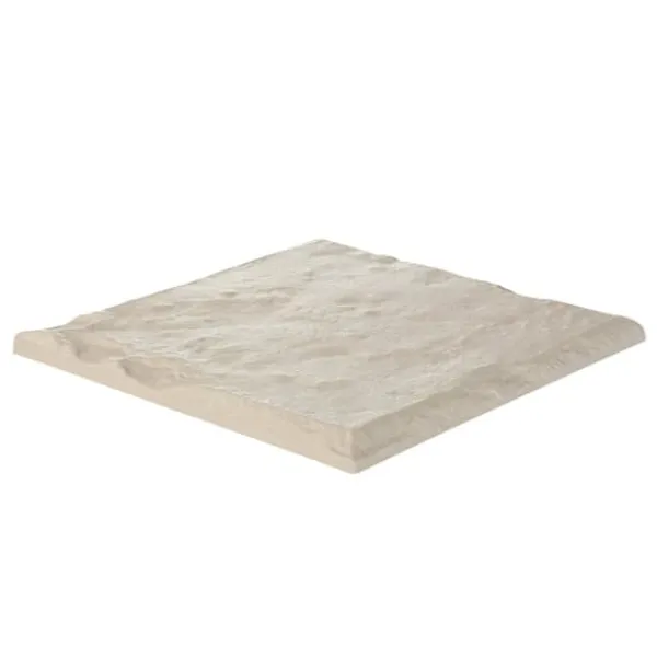 Stegstenar och gångplattor för trädgård - Set om 8 - Mått 39,5 x 39,5 cm - Med pålar - Väderbeständig plast - Slät yta - Beige