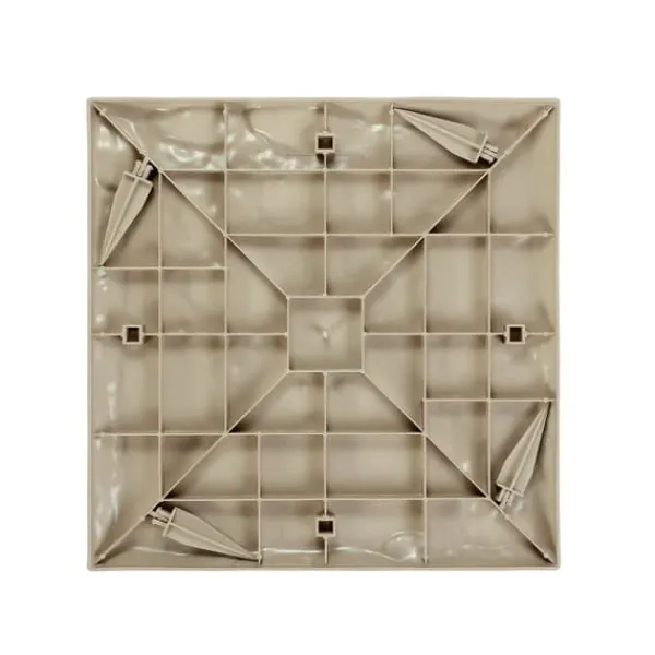 Stegstenar och gångplattor för trädgård - Set om 8 - Mått 39,5 x 39,5 cm - Med pålar - Väderbeständig plast - Slät yta - Beige