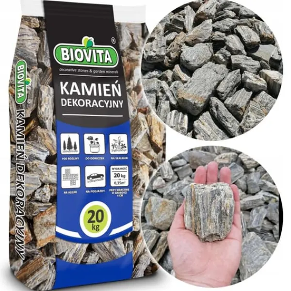 STENBARK - Gneiss Dekorativ Trädgårdssten Biovita 31-63 mm 20 kg