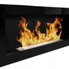 Stilren väggmonterad etanolkamin 90x40x12 cm – miljövänlig eldstad i blank svart för modern inredning