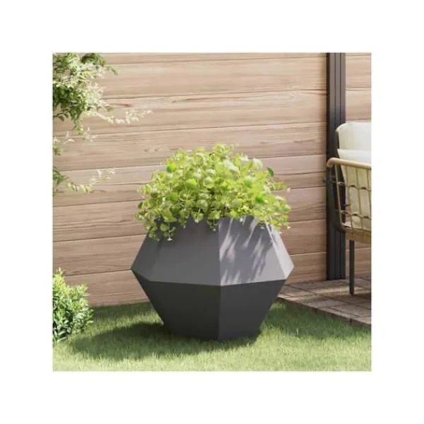 Clearance Ställning i stål - - 75x75x60 cm - Svart - Rektangulär design - Utomhusbruk - Monterings krävs Krukor & Växtbehållare