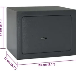 Best Stålsäkerhetsskåp - - Mörkgrå - 23x17x17 cm - Fästanordning med dörrlås - Inomhusbruk Kassaskåp