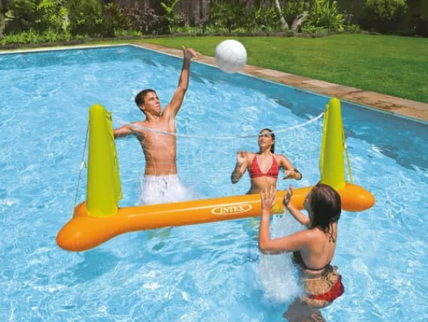 Sale Stor uppblåsbar poolvolleyboll + boll INTEX 56508 Pool- & Spatillbehör
