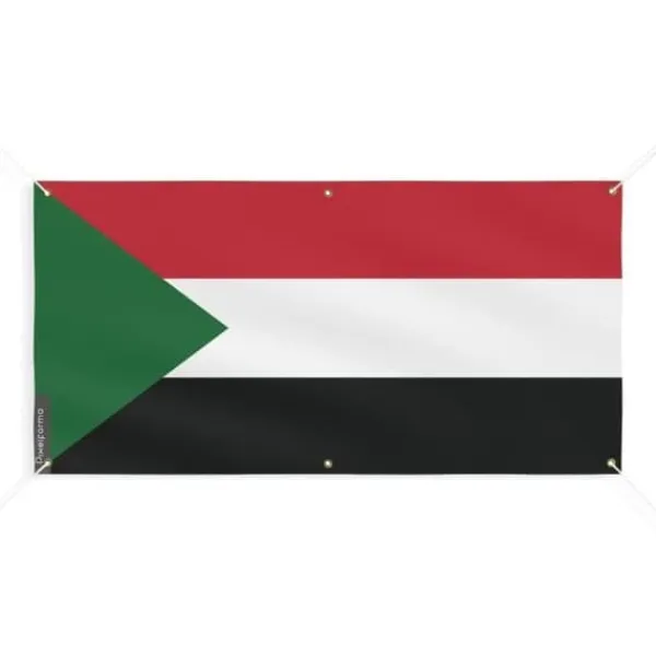 Sale Sudan Flag Banner 6 öljetter 110x220cm i polyester Flaggor & Vindstrutar