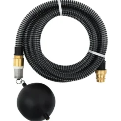 Sale Sugslang med kopplingar mässing svart 1,1" 7 m PVC Bevattning