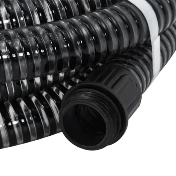 Sale Sugslang med kopplingar mässing svart 1,1" 7 m PVC Bevattning