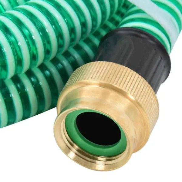 Discount Sugslang med kopplingar mässing grön 1,1" 20 m PVC Bevattning
