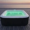 Sale SUNSPA Square Uppblåsbart Spa 6 platser med LED-remsa Spa & Utomhusbad