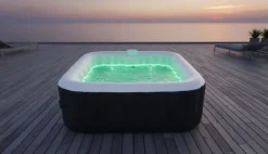 Sale SUNSPA Square Uppblåsbart Spa 6 platser med LED-remsa Spa & Utomhusbad
