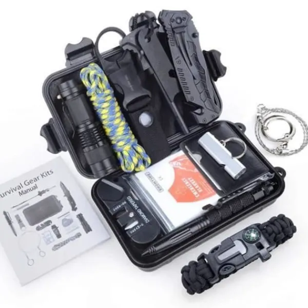 Online Survival kit 13 i 1 - TD® - Multifunktionsverktyg - Svart färg - För vuxna - Resa Beredskapsplaner