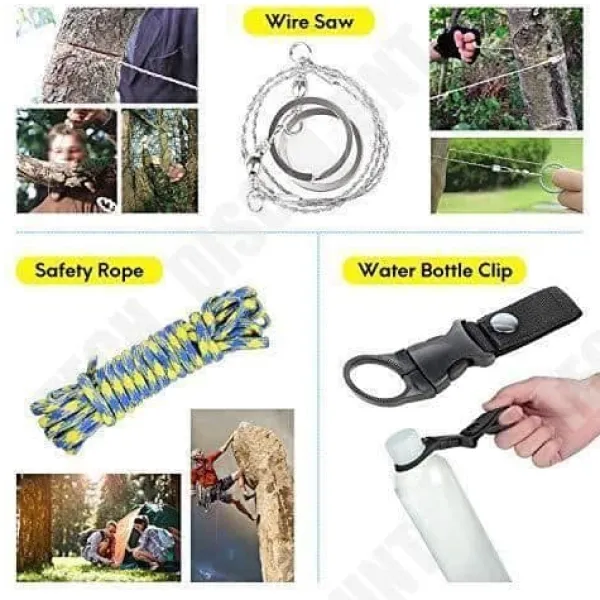 Online Survival kit 13 i 1 - TD® - Multifunktionsverktyg - Svart färg - För vuxna - Resa Beredskapsplaner