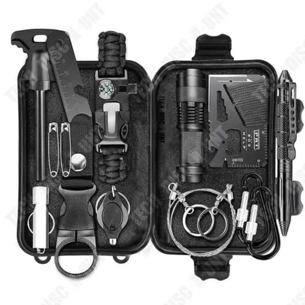 Survivalverktyg - TD® - Multifunktionell uppsättning - Svart - 20x12x6cm - Nödsituationer