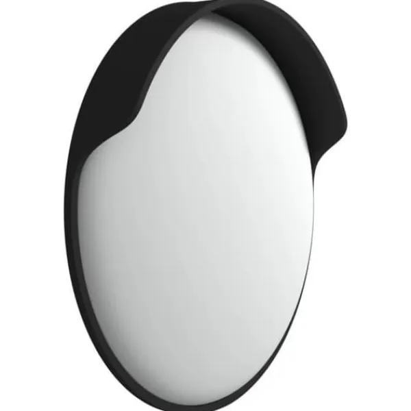 vidaXL Svart utomhus konvex trafikspegel 45 cm polykarbonat