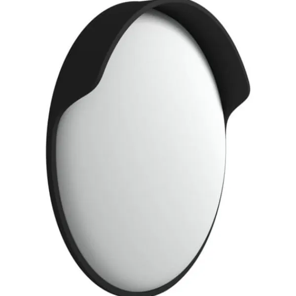 vidaXL Svart utomhus konvex trafikspegel 45 cm polykarbonat