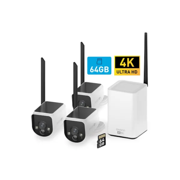 Swann MaxRanger4K™ 3-Pack Trådlös Kamera Övervakningssystem inkl 64GB SD Card Hub