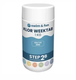 New Swim&Fun Klor WeekTab - Tabs 20 g - 1 kg - Steg 2B Pool- & Spatillbehör