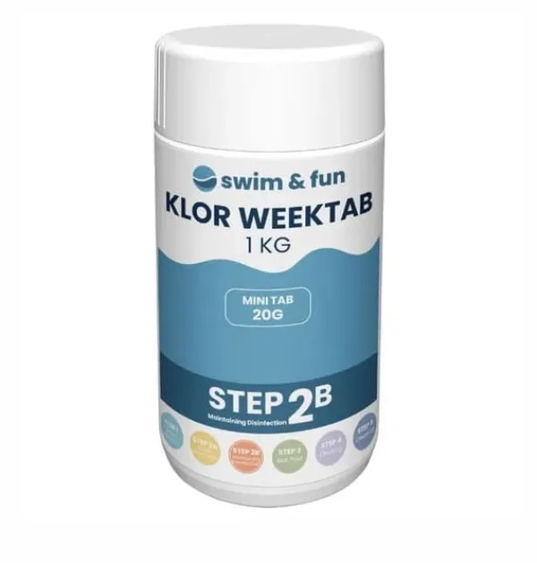 New Swim&Fun Klor WeekTab - Tabs 20 g - 1 kg - Steg 2B Pool- & Spatillbehör