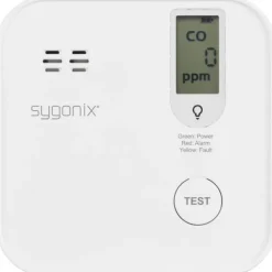 Outlet Sygonix Kolmonoxid-detektor inkl. 10 års batteri, med intern sensor batteri Detektering Kolmonoxid Rök- & Koloxiddetektorer