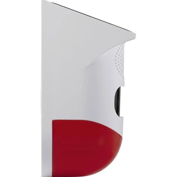 Sygonix Mini-larmsystem Vit, Röd med LED, med rörelsesensor, med fjärrkontroll, med solcell, med WLAN 120 dB SY-6515320 Hemlarmsystem
