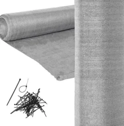 Viking Choice Synlig skyddsnät - rullgardin för skugga - 90 procent - 1,5 x 50 m - solskyddsnät - integritetsskydd - grå - inkl. monteringskit - trädgård