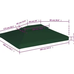Tak till partytält & lusthus - Living Paviljongtak 310 g/m² 3 x 4 m grön