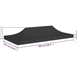Tak till partytält 6x3 m svart 270 g/m² - Tak Tält - Tak Partytält - Home & Living