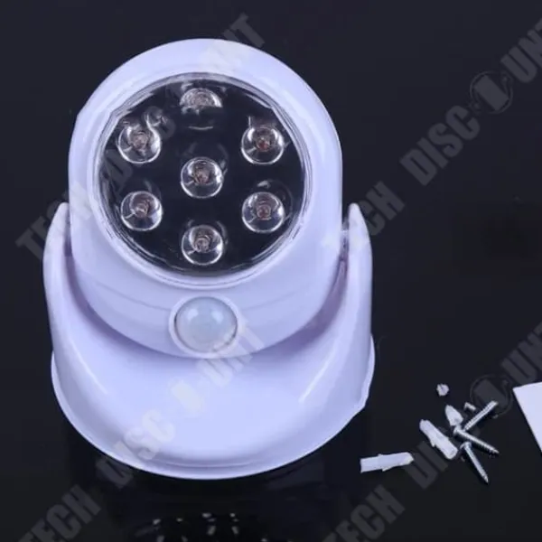 TD® LED-lampa Ljus 360° rörelsedetektor roterar automatiskt Trådlös sensor Uteplats Säkerhet för trädgårdsvägg korridor toalett