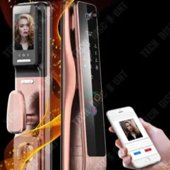 Sale TD® Stöldskydd automatisk dörr fingeravtryck lösenordslås fjärrkontroll visual cat eye smart induktionslås Hemlarmsystem