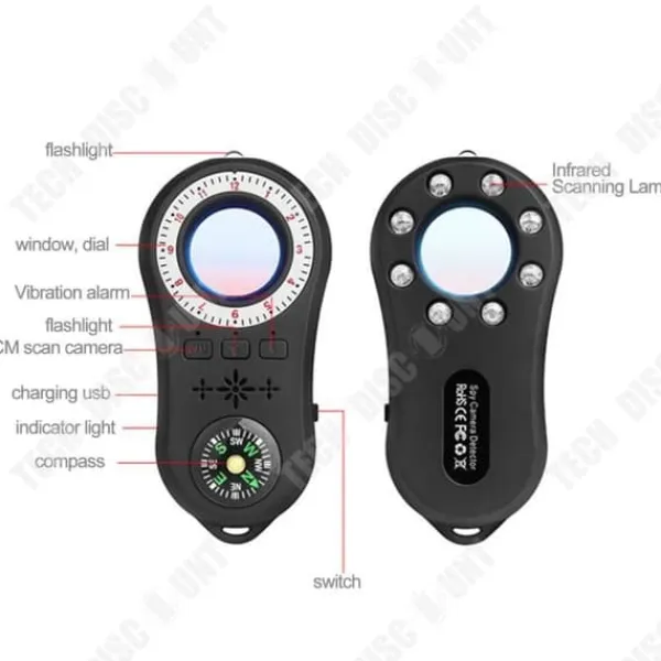 Clearance TD® Trådlös vibrationslarmdetektor hotell anti-smygskytte multifunktions infraröd detekteringsskanner pinhole kamera Sensorer Till Säkerhetssystem
