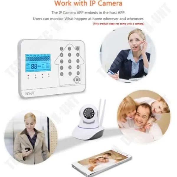Discount TD® Wifi inbrottslarm gsm PSTN hem inbrottslarm tre nätverk infraröd induktion vit pekskärm inbrottslarm Hemlarmsystem