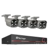 Techage säkerhetskamerasystem, 8-kanals NVR, AI mänsklig detektion,8CH 4St 5MP Kamera, 4T