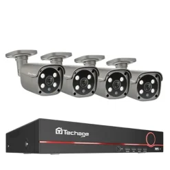 Techage säkerhetskamerasystem, 8-kanals NVR, AI mänsklig detektion,8CH 4St 5MP Kamera, 4T