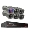 Techage säkerhetskamerasystem, 8-kanals NVR, AI mänsklig detektion,8CH 6st 8MP Kamera, 1T