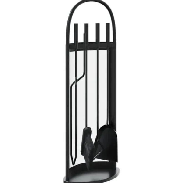 The Living Store Brasverktygsset 5 delar 23x15x66 cm stål - Verktyg för öppna spisar