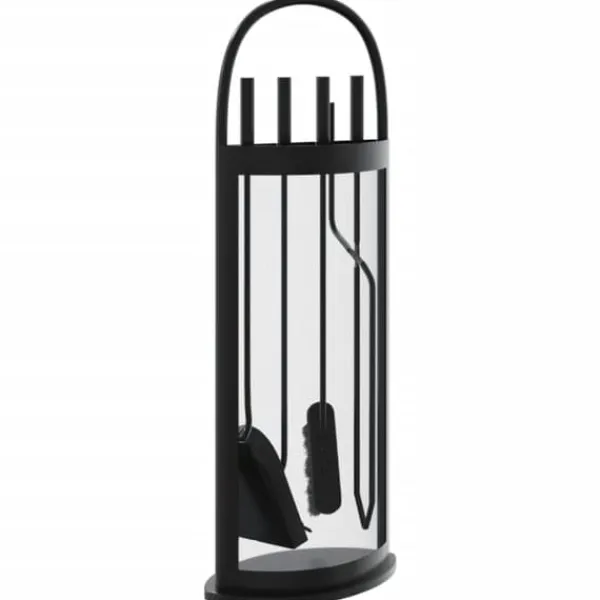 The Living Store Brasverktygsset 5 delar 23x15x66 cm stål - Verktyg för öppna spisar