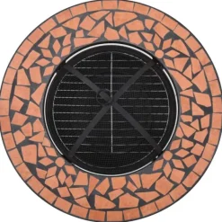 Online The Living Store Eldfat med mosaikbord terrakotta 68 cm keramik - Öppna spisar Öppna Spisar