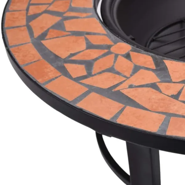 Outlet The Living Store Eldfat med mosaik terrakotta 68cm keramik - Öppna spisar Öppna Spisar