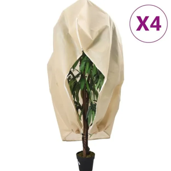 The Living Store Fiberdukar med blixtlås 4 st 70 g/m² 2,36x2 m - Tillbehör för trädgårdsskötsel