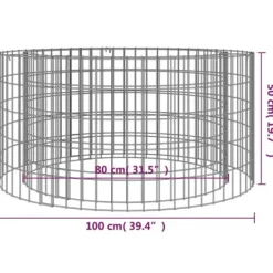 Hot The Living Store Gabion för eldstad Ø 100 cm galvaniserat järn - Öppna spisar Öppna Spisar