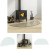 The Living Store Glasskiva för öppen spis halvrund 1200x500 mm - Glas