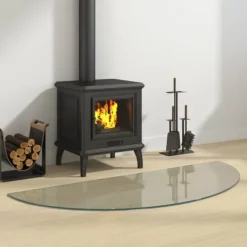 The Living Store Glasskiva för öppen spis halvrund 1200x500 mm - Glas
