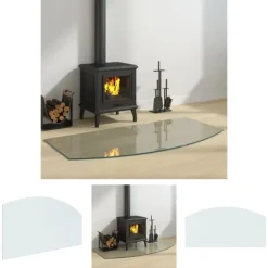The Living Store Glasskiva för öppen spis 120x60 cm - Glas