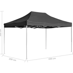 Sale The Living Store Hopfällbart partytält aluminium 4,5x3 m antracit - Partytält & paviljoner Tält & Lusthus